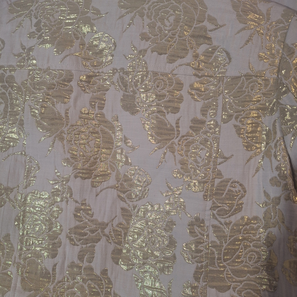 Laura Ashley Metallic Gold Floral Jean Jacket - Picture 5 of 10